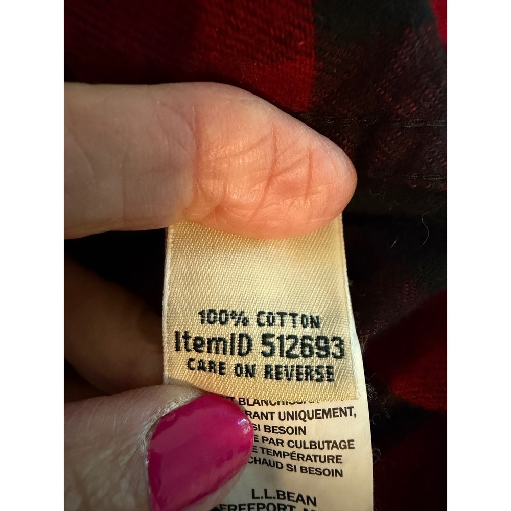 L.L. Bean Flannel Shirt Women 3X‎ Red Black Buffalo Plaid Relaxed Fit Lumberjack - Picture 11 of 13